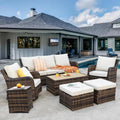 7-Piece Outdoor Wicker Patio Conversation Set with Swivel Chairs - Velvet Haven