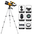 70mm Portable Refractor Telescope – 150X Magnification with Phone Adapter & Wireless Remote - Velvet Haven
