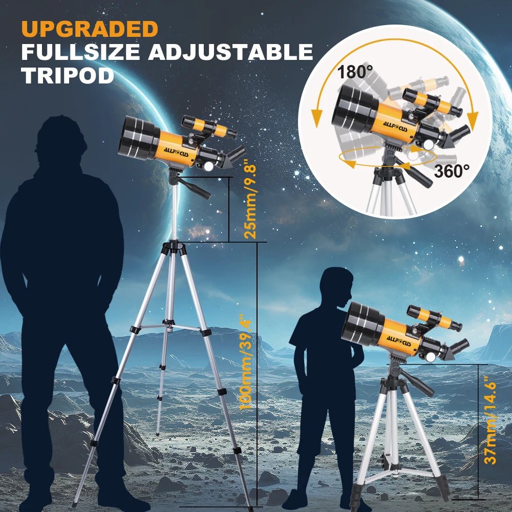 70mm Portable Refractor Telescope – 150X Magnification with Phone Adapter & Wireless Remote - Velvet Haven