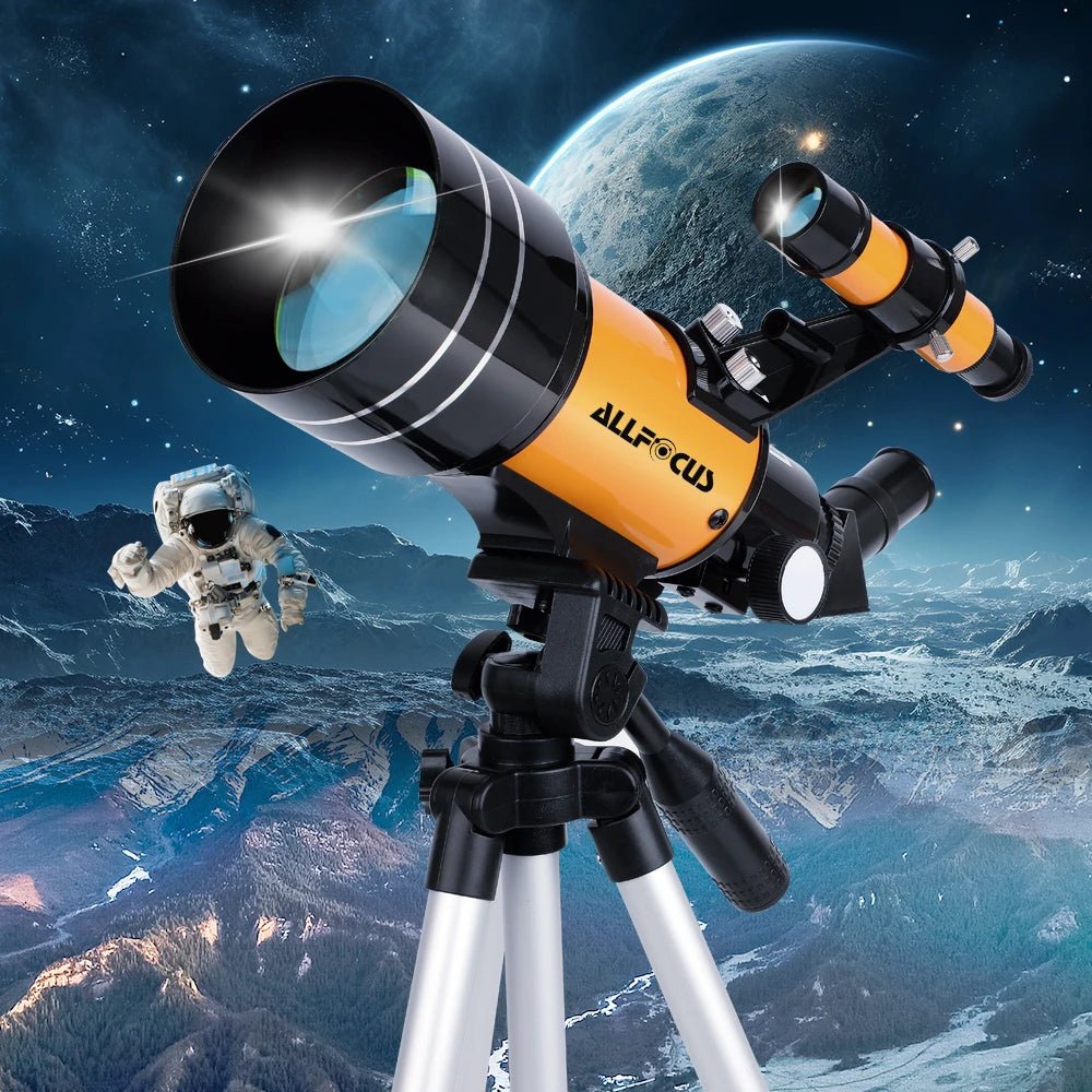 70mm Portable Refractor Telescope – 150X Magnification with Phone Adapter & Wireless Remote - Velvet Haven
