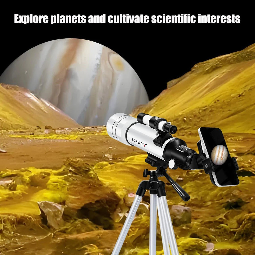 70mm Professional Refractor Telescope – Complete Stargazing Kit with Tripod & Phone Adapter - Velvet Haven