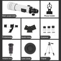 70mm Professional Refractor Telescope – Complete Stargazing Kit with Tripod & Phone Adapter - Velvet Haven