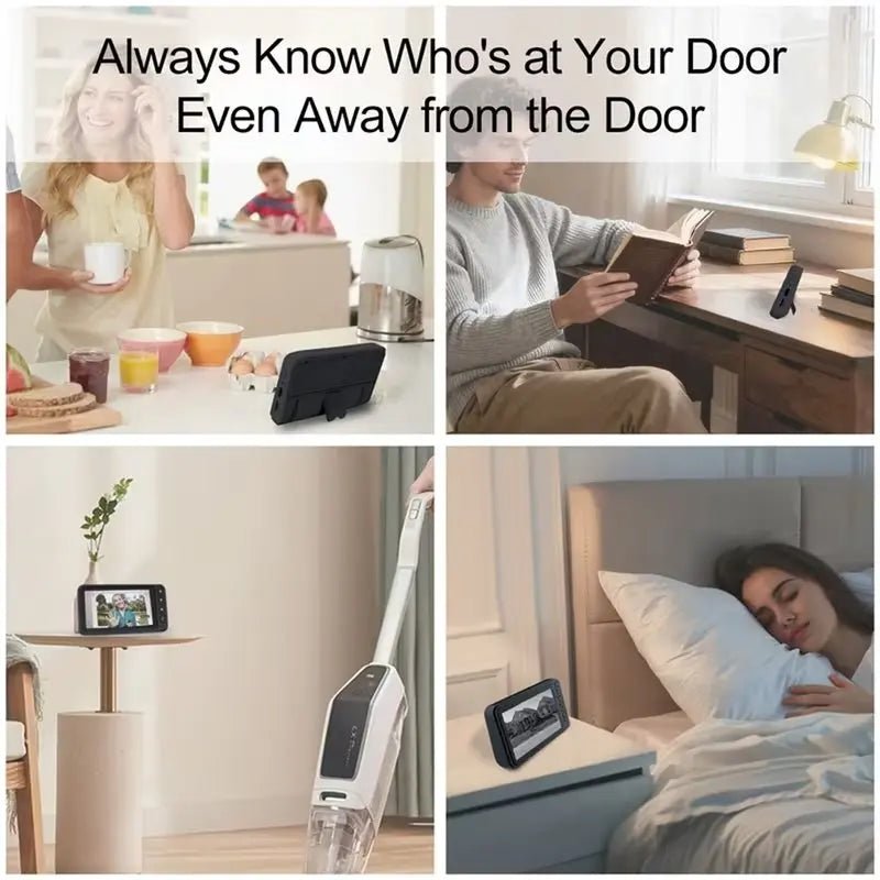 720P Smart Video Doorbell with Full-Color Indoor Display, Motion Detection & Night Vision - Velvet Haven
