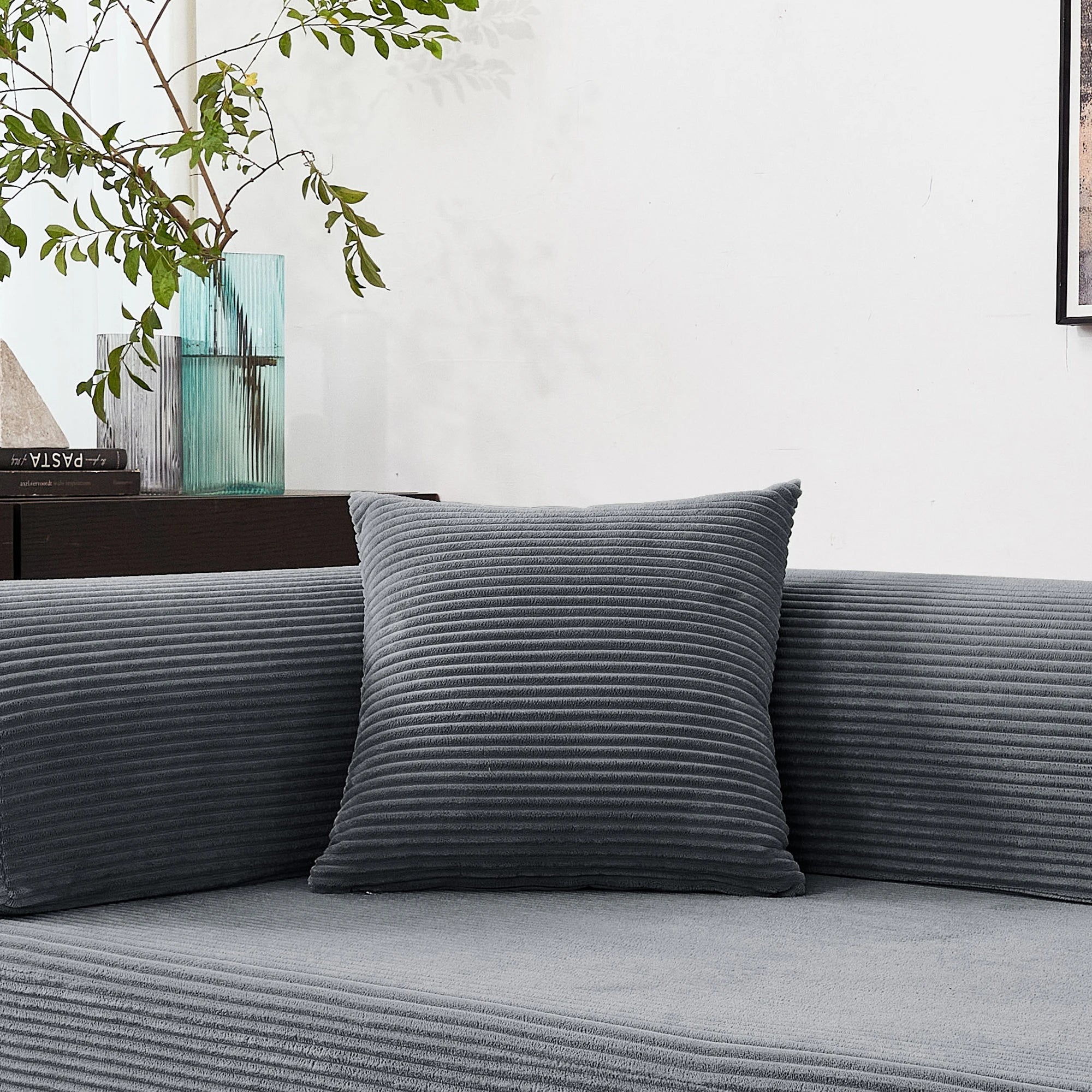 79" Convertible Corduroy Sofa Bed with Removable Armrests - Velvet Haven