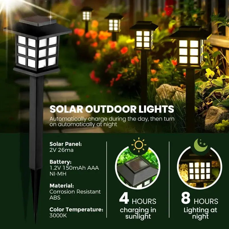 8 Pack Solar Pathway Garden Lights Outdoor Waterproof Landscape for Yard Patio Walkway Driveway Decor Solar Lawn Lamp Lighting - Velvet Haven