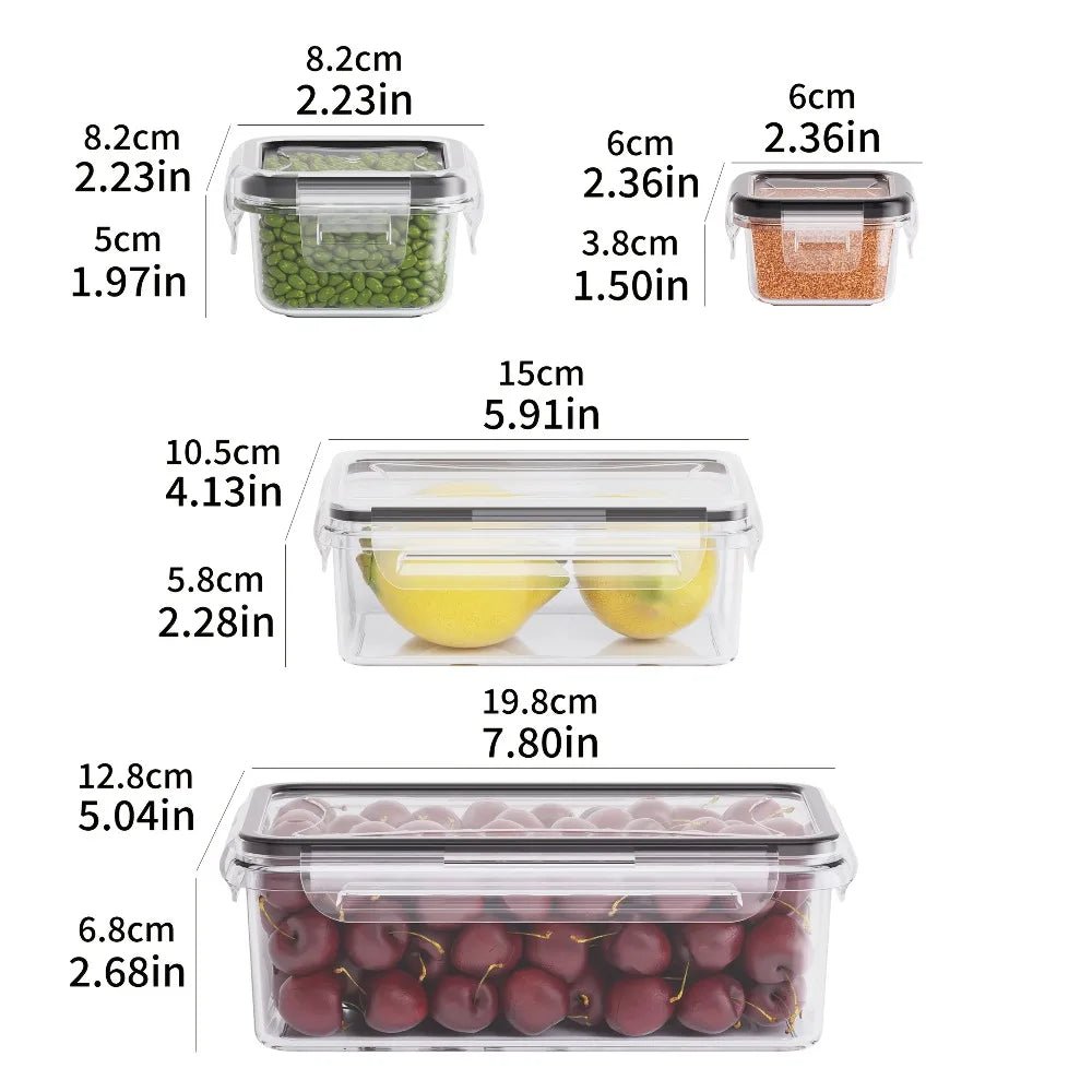 8-PC BPA-Free Airtight Food Containers with Locking Lids - Microwave/Freezer Safe PP Plastic Storage for Dry Goods/Fruit/Veggies - Velvet Haven