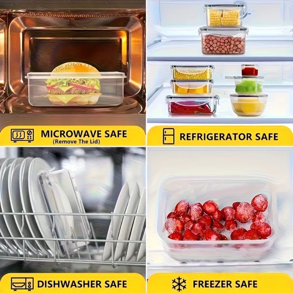 8-PC BPA-Free Airtight Food Containers with Locking Lids - Microwave/Freezer Safe PP Plastic Storage for Dry Goods/Fruit/Veggies - Velvet Haven