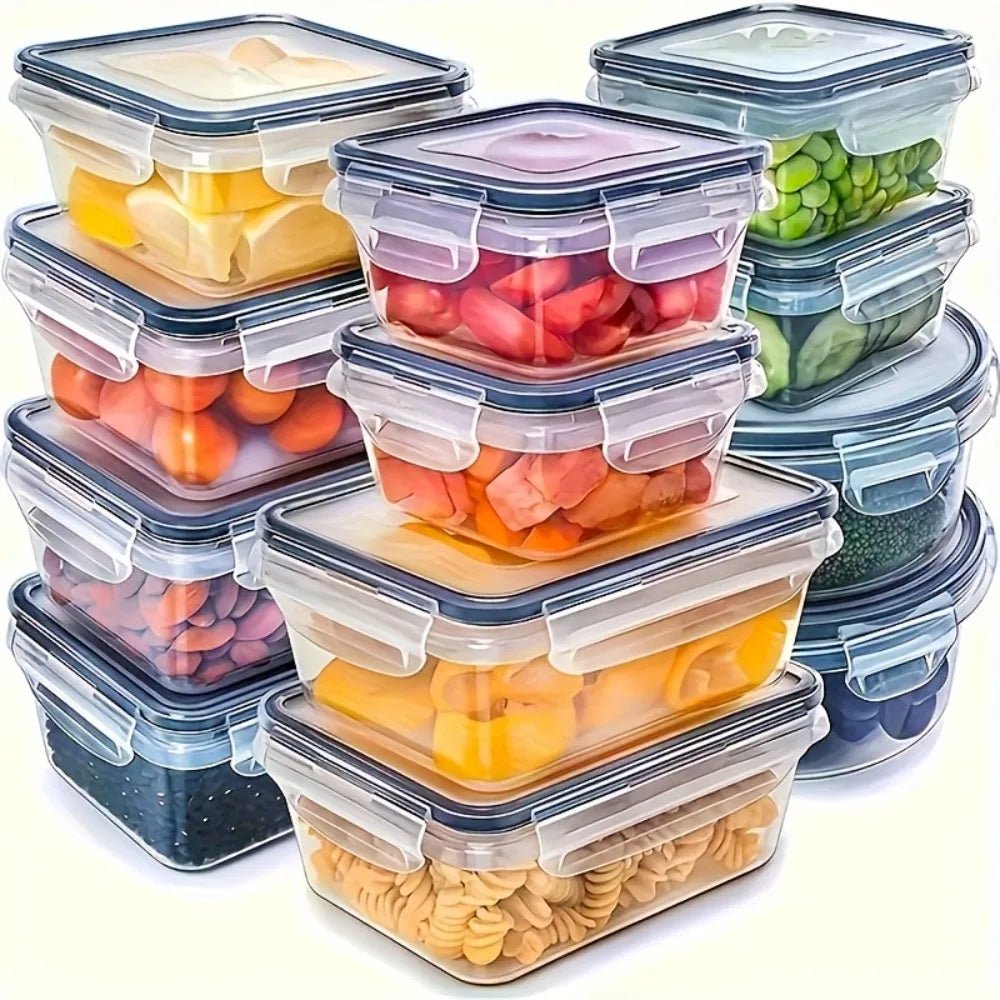8-PC BPA-Free Airtight Food Containers with Locking Lids - Microwave/Freezer Safe PP Plastic Storage for Dry Goods/Fruit/Veggies - Velvet Haven