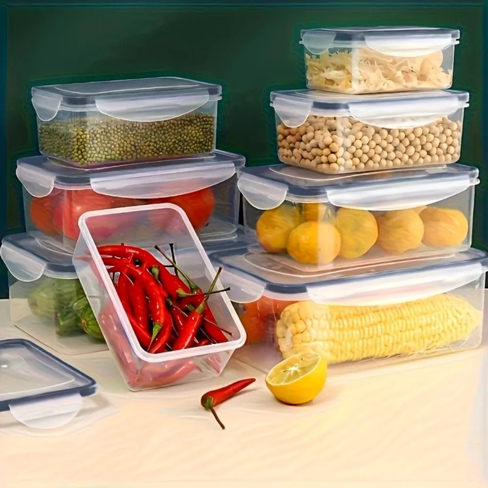 8-PC BPA-Free Airtight Food Containers with Locking Lids - Microwave/Freezer Safe PP Plastic Storage for Dry Goods/Fruit/Veggies - Velvet Haven