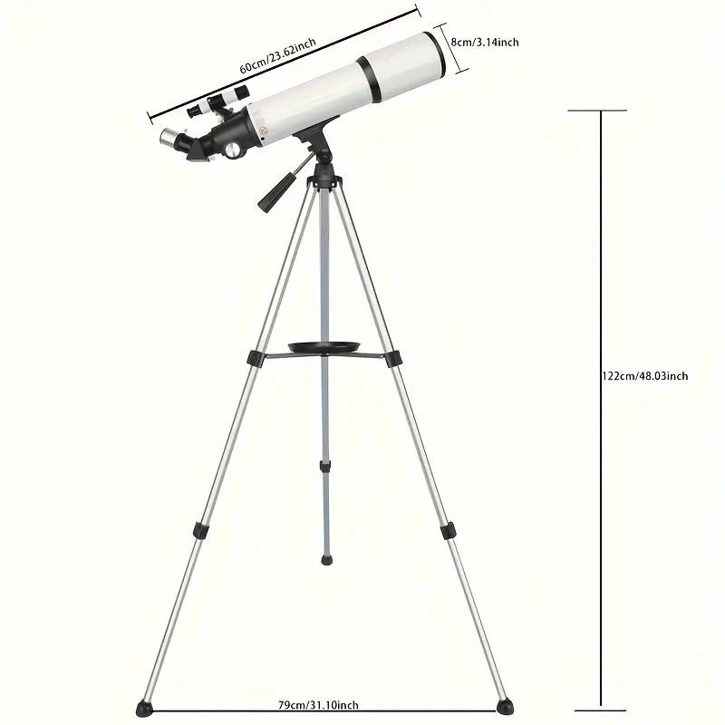 80mm Professional Astronomical Telescope – 180X Magnification for Stargazing & Moon Viewing - Velvet Haven