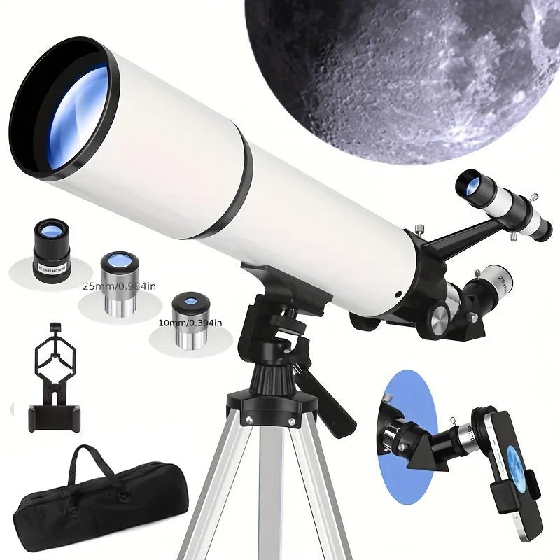 80mm Professional Astronomical Telescope – 180X Magnification for Stargazing & Moon Viewing - Velvet Haven