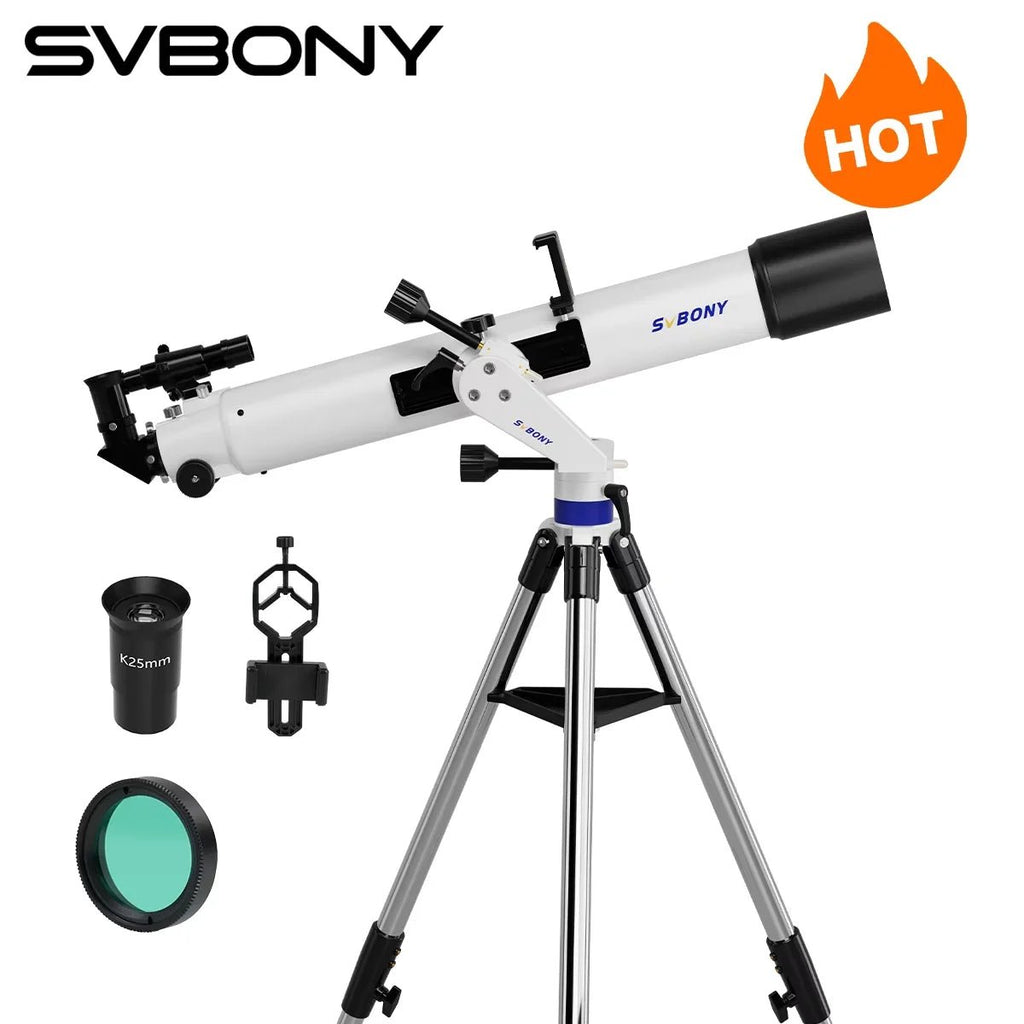 90mm Refractor Telescope Set for Adults & Beginners – Moon Viewing & Astrophotography - Velvet Haven