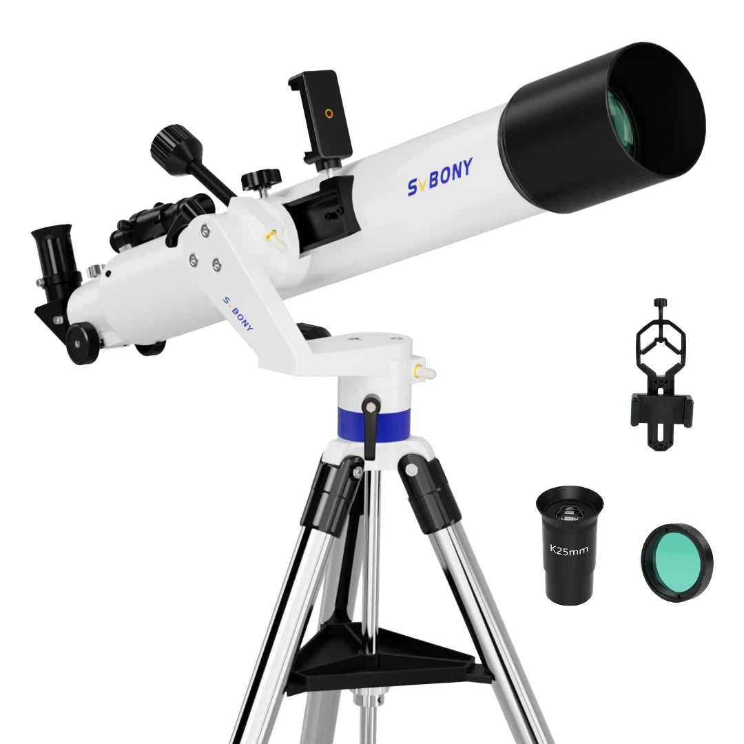 90mm Refractor Telescope Set for Adults & Beginners – Moon Viewing & Astrophotography - Velvet Haven