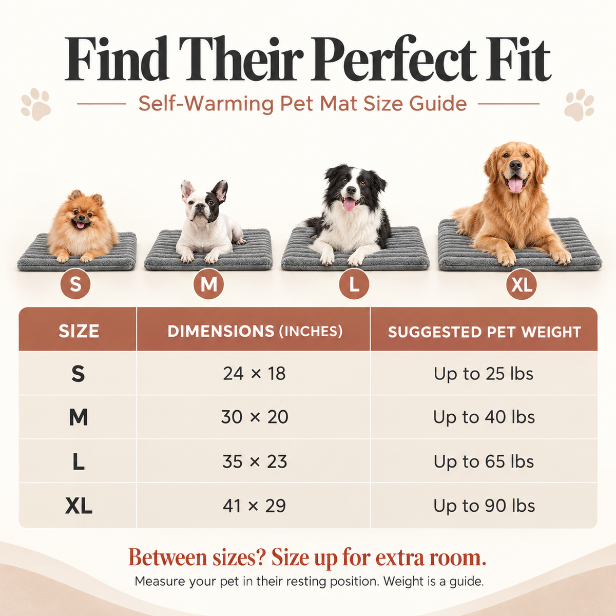 Self-Warming Cat & Dog Pet Mat - Soft Non-Slip Crate Bed