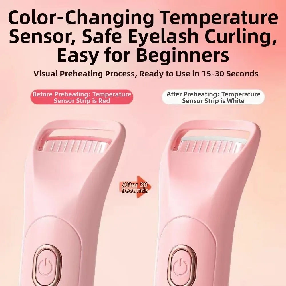Digital Display Electric Eyelash Curler Temperature Control Rechargeable Lash Curling Wand 3 Modes Portable Design