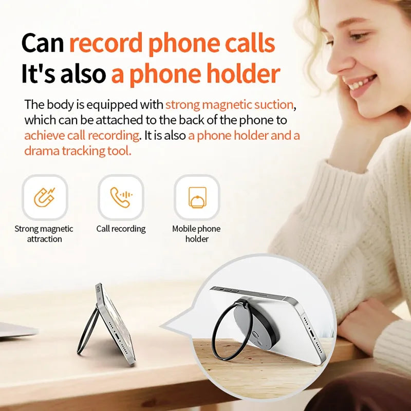 8-128GB AI Voice Recorder Real-Time Transcription Meeting Recording AI Notetaking Device 256G Mini Keychain Audio Dictaphone