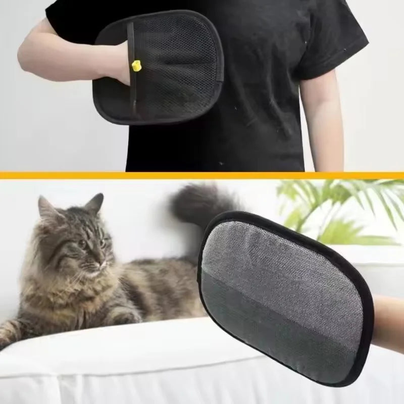 Double-Sided Reusable Pet Hair Remover Glove for Dogs & Cats