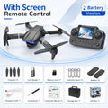 ZNLYRION RC Drone with Screen Remote Control 4K Dual Camera Optical Flow Positioning Obstacle Avoidance Foldable FPV WIFI APP Control One Key Return 360° Flip Quadcopter Toy for Beginners