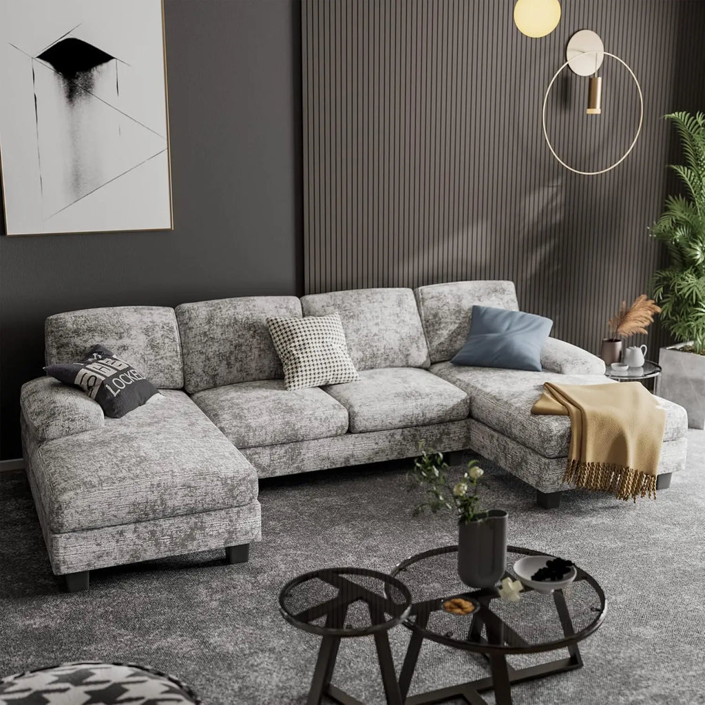 Modern 4-Seat Convertible Sectional Sofa