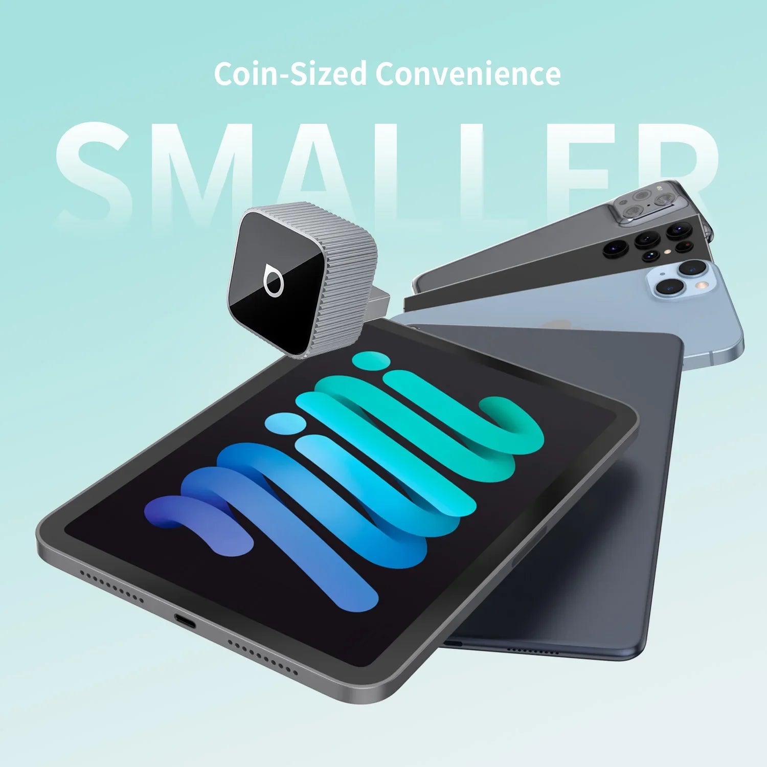 OTTOCAST Mini Slim Cube Wireless CarPlay Android Auto Adapter 2 in 1 USB AI Car Accessories for VW Haval Audi Kia Porsche Lexus