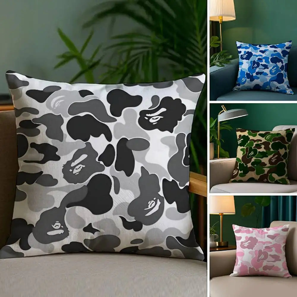 Luxury Camouflage Style Pillow Case Plush Fabric Soft Double Sided Print Sofa Cushion Cover Throw Pillow Covers