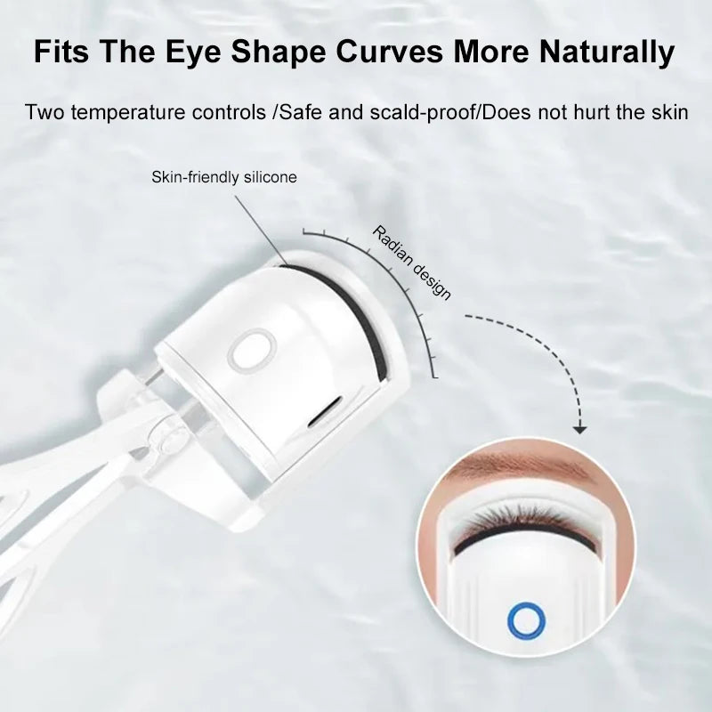 USB Rechargeable Heated Eyelash Curler - White or Pink