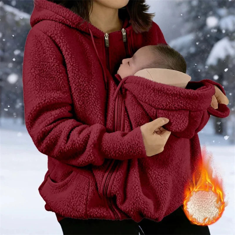 Women's Maternity Fleece Hoodie with Kangaroo Pocket