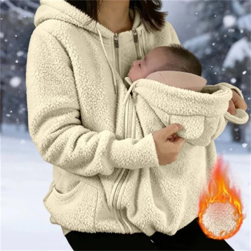 Women's Maternity Fleece Hoodie with Kangaroo Pocket
