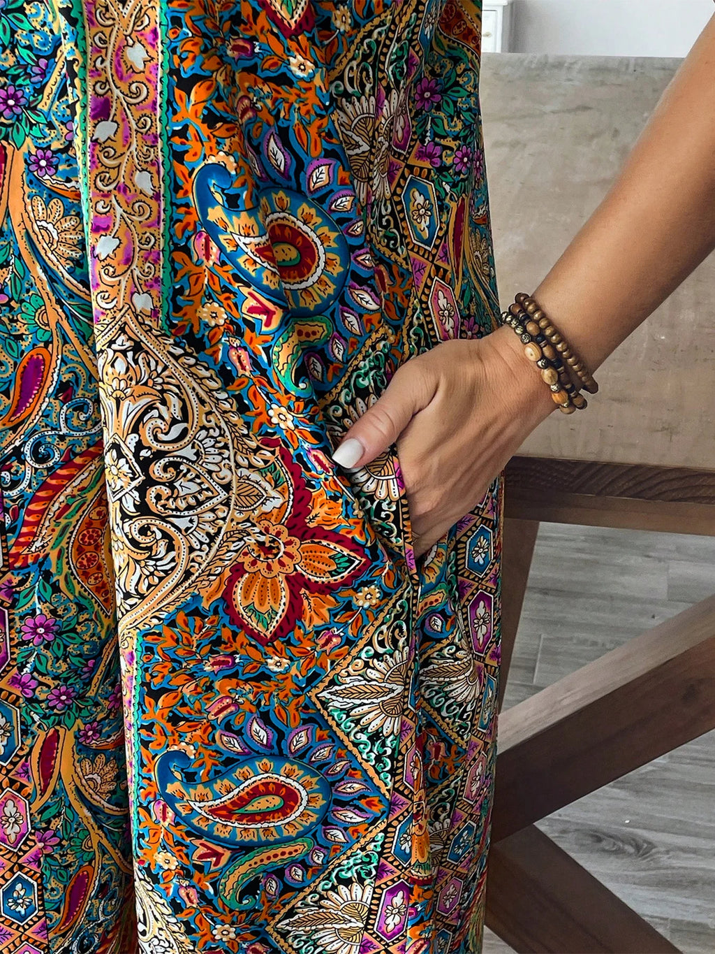 Women’s Plus Size Floral Paisley Maxi Dress – Boho-Inspired Flowy Summer Gown, Lightweight Vacation Dress for Beach Days, Cruises & Casual Elegance