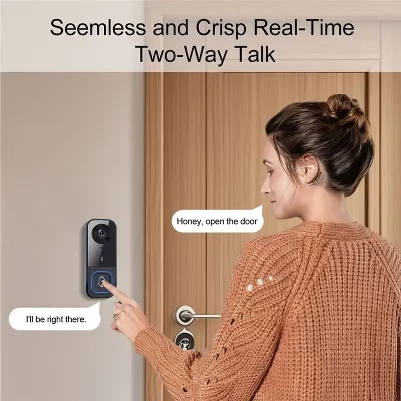 720P Smart Video Doorbell with Full-Color Indoor Display, Motion Detection & Night Vision