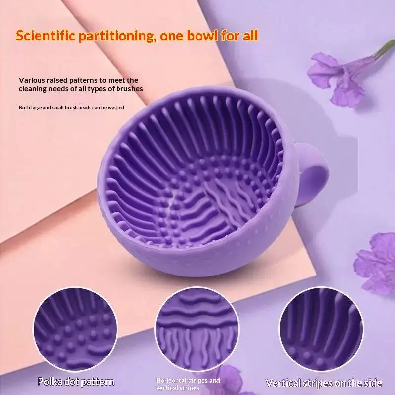 Makeup Brush Cleaner Soft Silicone Makeup Brush Bowl Folding Powder Puff Eyeshadow Brush Cleaning Pad Beauty Tools