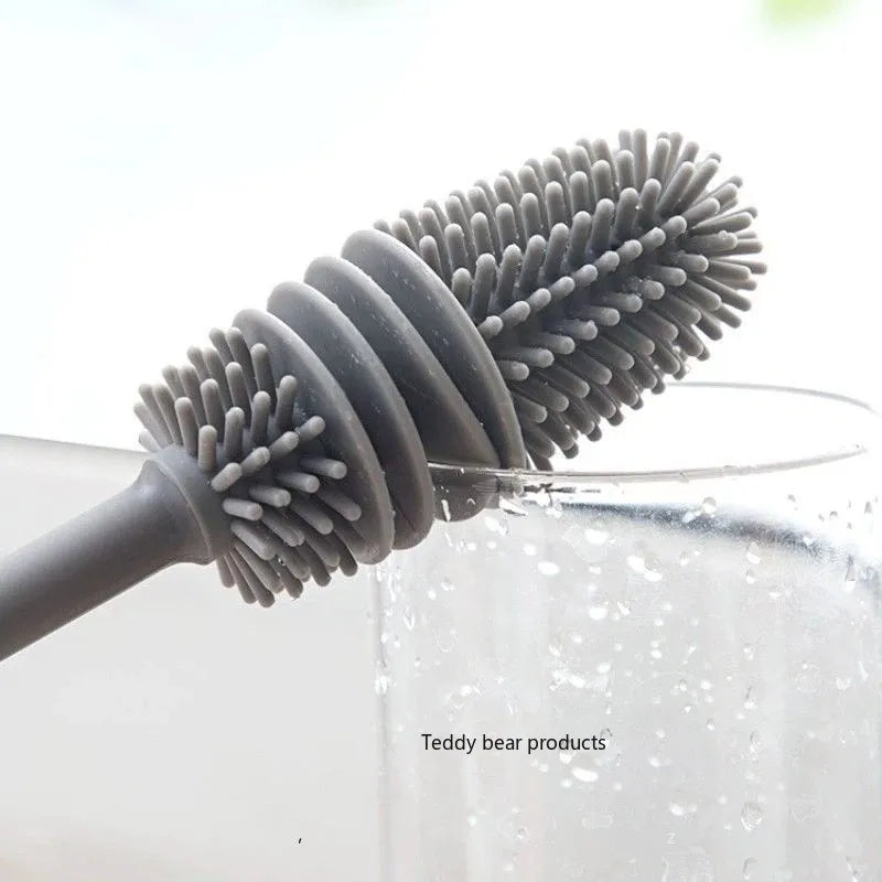 Silicone Cup Brush Cup Scrubber Glass Cleaner Kitchen Cleaning Tool Long Handle Drink Wineglass Bottle Glass Cup Cleaning