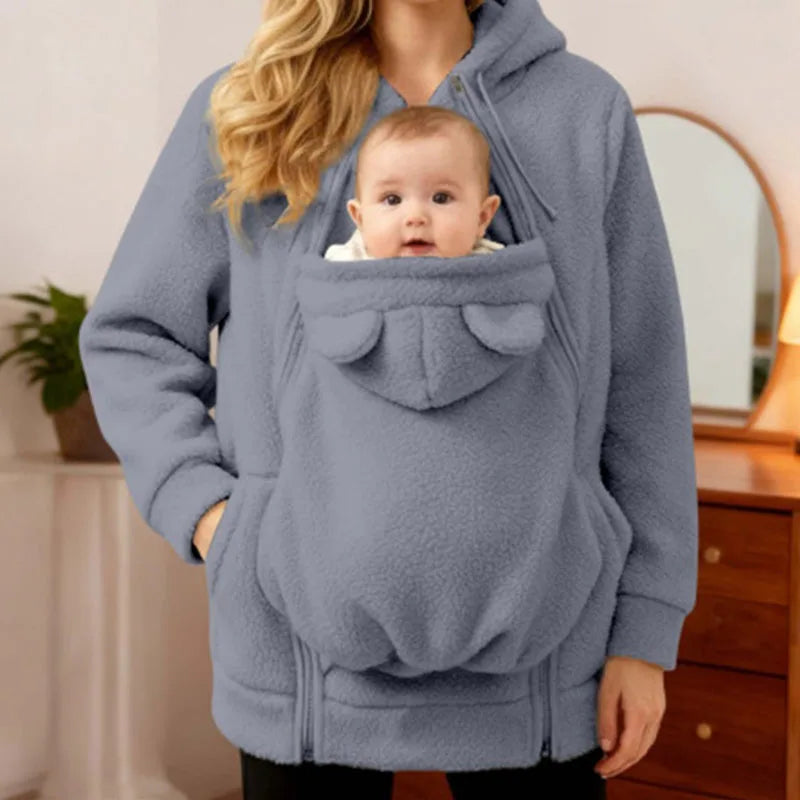 Women's Maternity Fleece Hoodie with Kangaroo Pocket