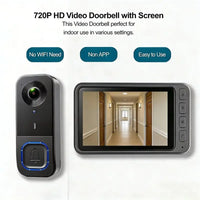720P Smart Video Doorbell with Full-Color Indoor Display, Motion Detection & Night Vision — view 3