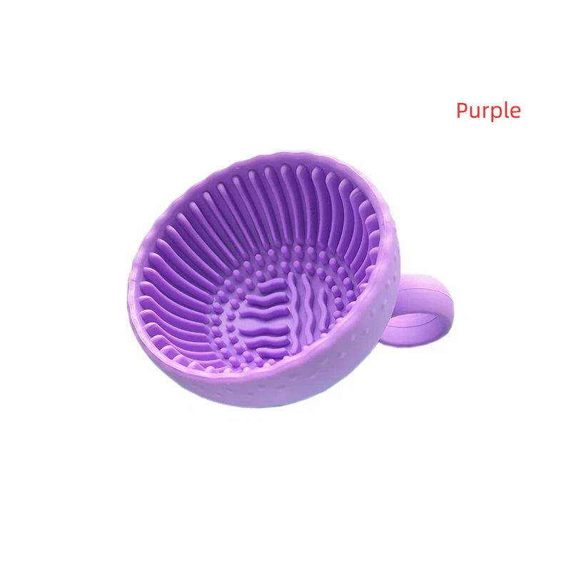 Makeup Brush Cleaner Soft Silicone Makeup Brush Bowl Folding Powder Puff Eyeshadow Brush Cleaning Pad Beauty Tools