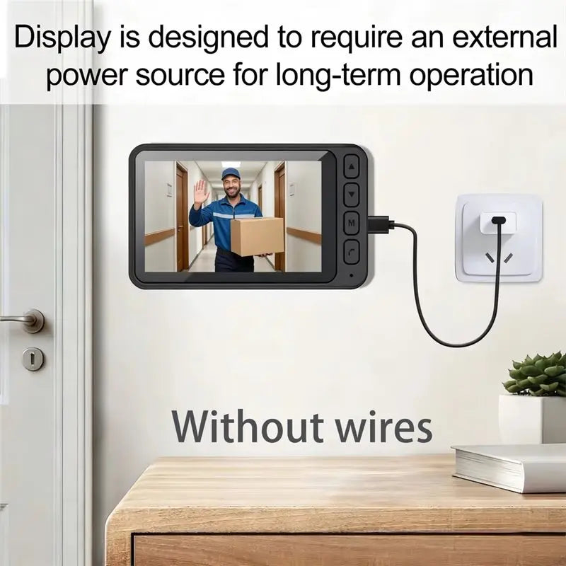 720P Smart Video Doorbell with Full-Color Indoor Display, Motion Detection & Night Vision