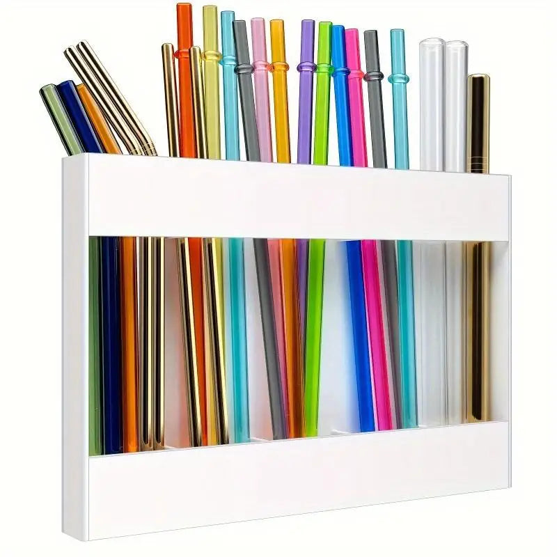 1Pc Straw Holder Cabinet Straw Organizer