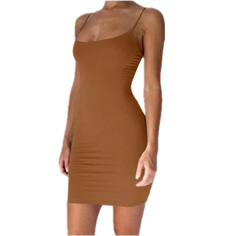 Women’s Black Bodycon Mini Dress – Sleek Spaghetti Strap Design, Figure-Hugging Fit, Perfect for Summer Parties, Date Nights & Clubwear