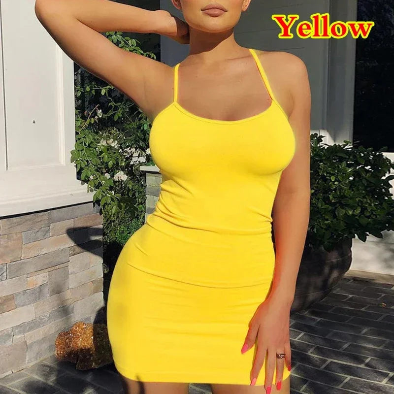 Women’s Black Bodycon Mini Dress – Sleek Spaghetti Strap Design, Figure-Hugging Fit, Perfect for Summer Parties, Date Nights & Clubwear