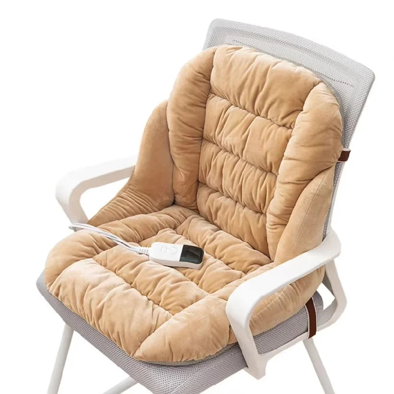 Heated Seat and Back Cushion Set with Washable Design