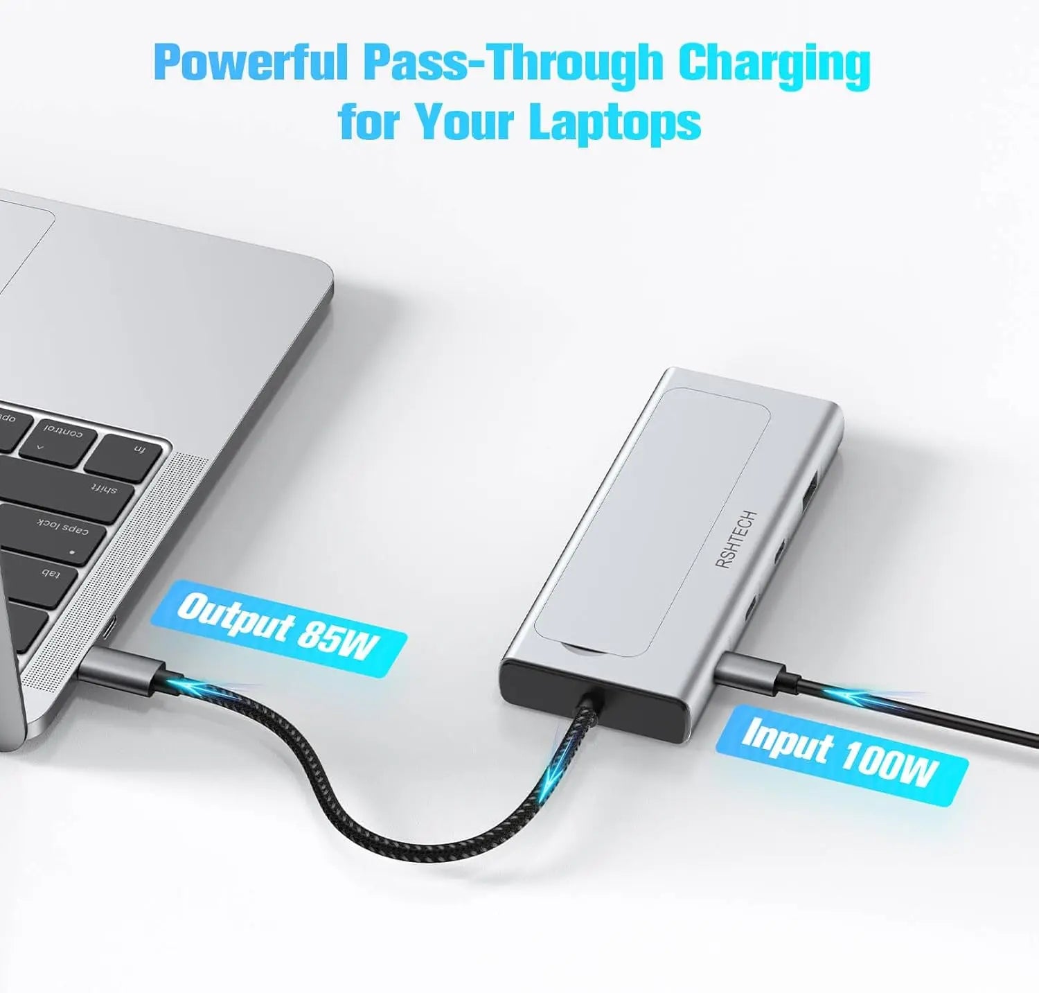 RSHTECH 5-in-1 USB-C Hub with M.2 NVMe/SATA SSD Enclosure