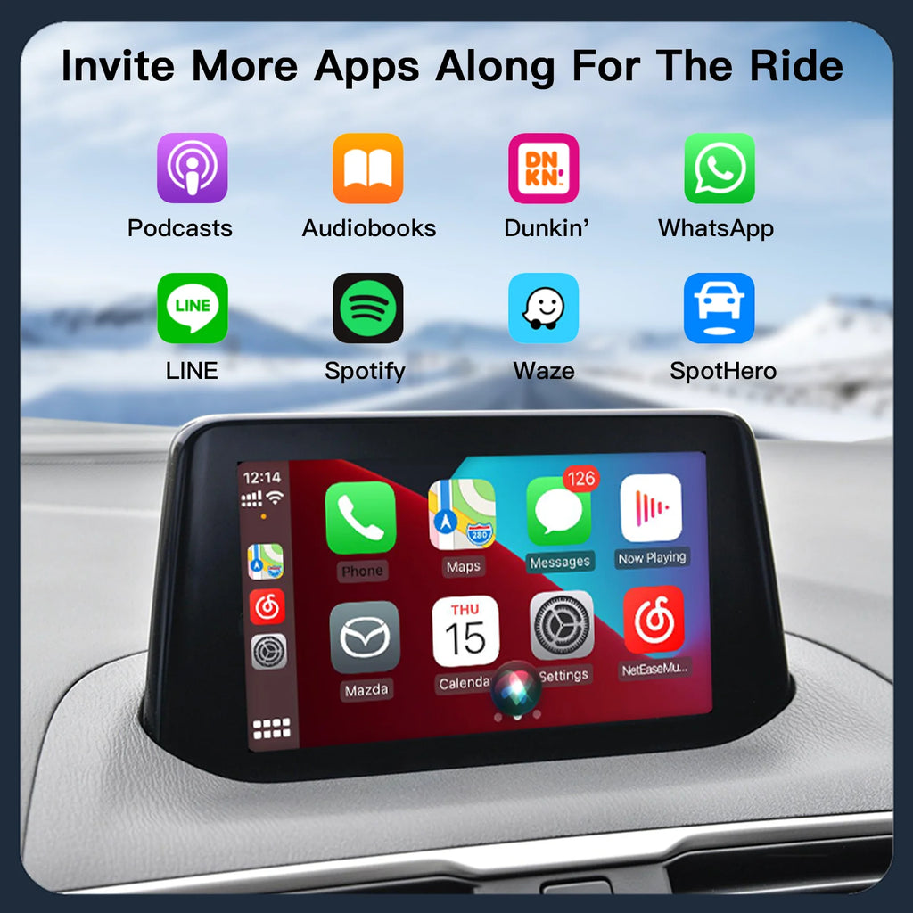 NEW P2 Wired or P3 Wireless For CarPlay Android Auto adapter USB Hub OEM Retrofit Mazda 2 3 6 CX3 CX5 CX8 CX9 MX5 TK78669U0C Kit