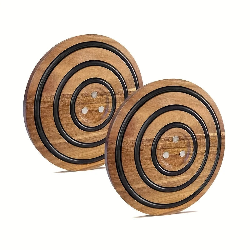 Round Wooden Magnetic Pot Holder