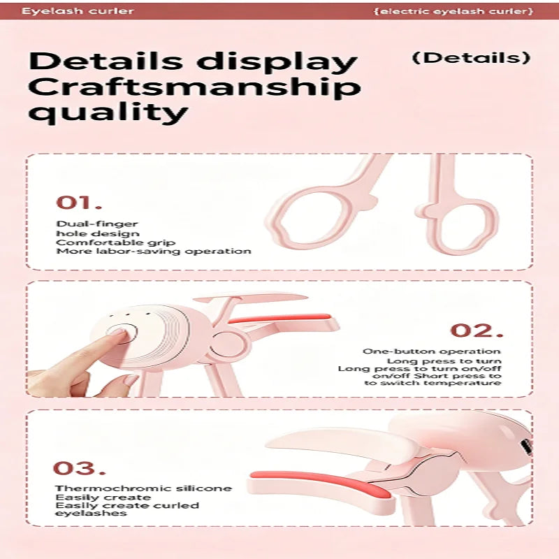 Rechargeable Heated Eyelash Curler for Long-Lasting Lift