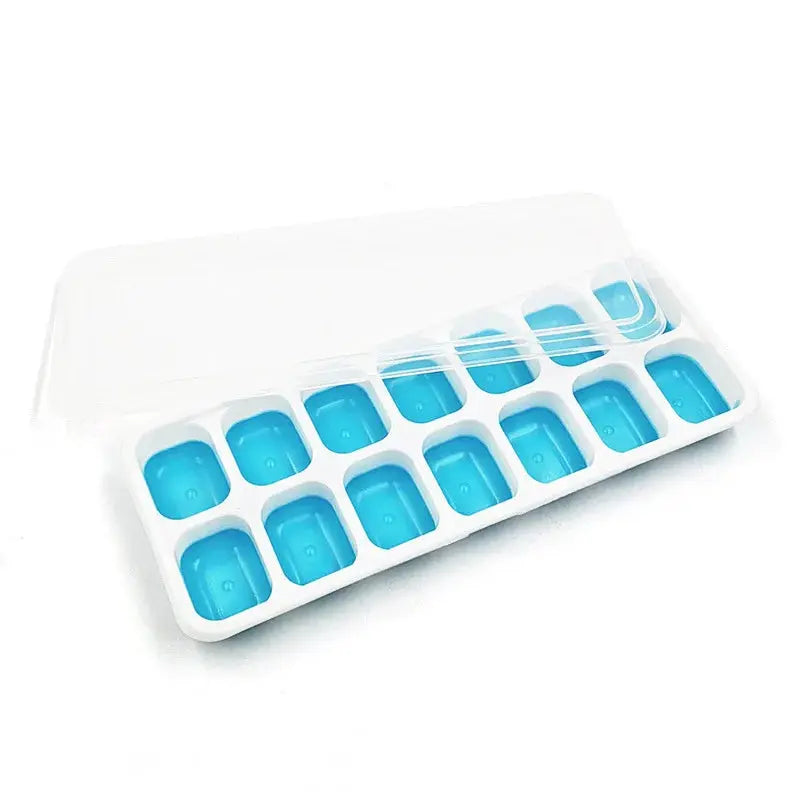 Ice Cube Tray Mold with Lid Silicone Square 14 Cube Easy Release Ice Cube Molds Summer Kitchen Bar DIY Iced Cocktail Freeze Tool Velvet Haven
