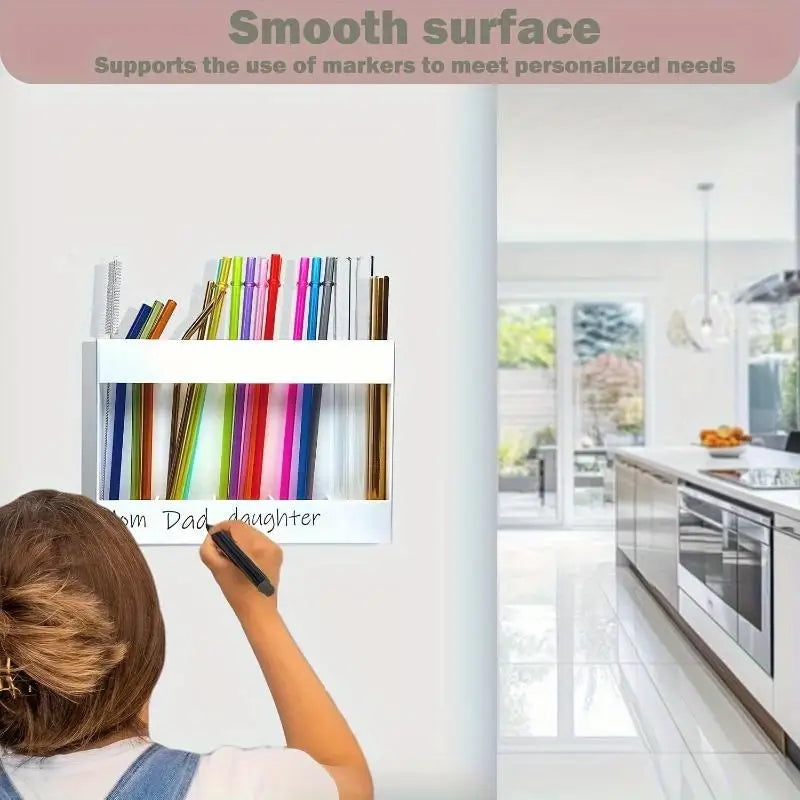 1Pc Straw Holder Cabinet Straw Organizer
