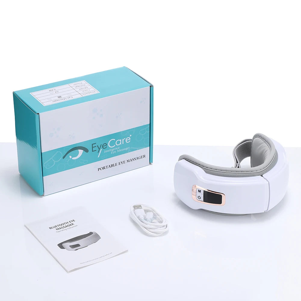 Air Pressure Eye Massage Instrument Wireless Music Eye Mask Vibration Heated Electric Eye Massager For Dry Eyes Strain Relief