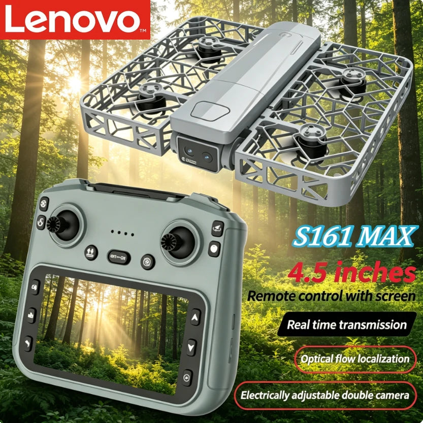 Lenovo S161 MAX GPS Foldable Drone 8K Dual Camera Brushless 5G FPV Human Tracking Gesture Shoot Quadcopter Drone