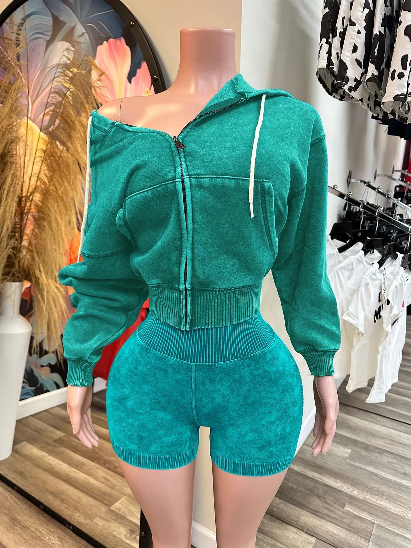 Lady Thick Hooded Sports Shorts Outfits Sexy Women Two Pieces Gym Tracksuit  Set Elegant Club Matching Set