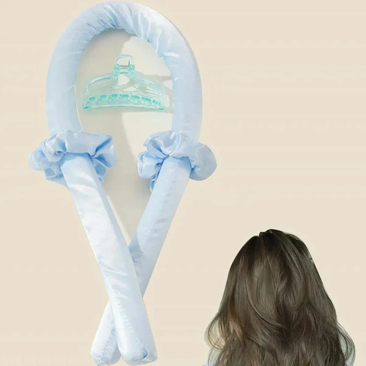 Hair Clip Heatless Curling Rod Headband No Heat Silk Curling Rod Curls with Hair Ties for Sleep in Overnight Valentine's Present